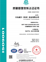 ISO9001质量管理体系认证证书